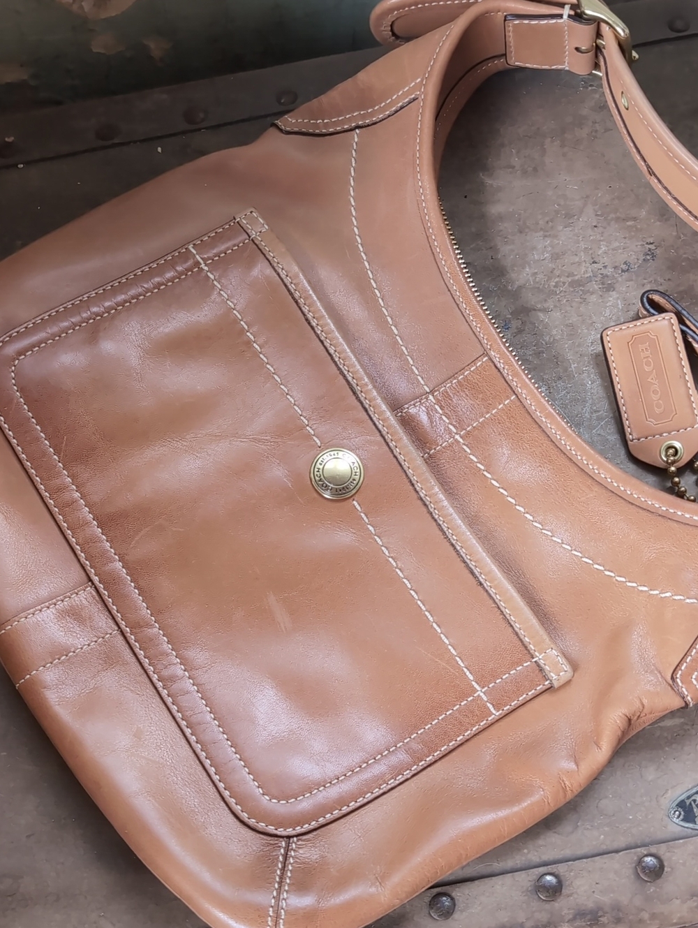 Coach Caramel Leather Shoulder Bag